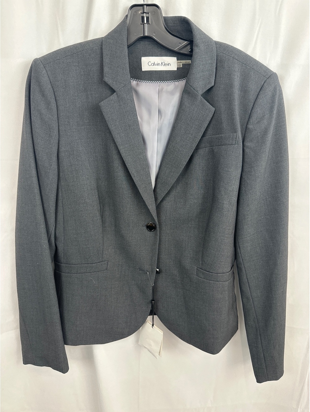 Calvin Klein Women's Charcoal Gray Blazer Size 12